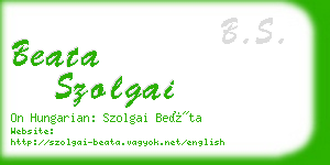 beata szolgai business card